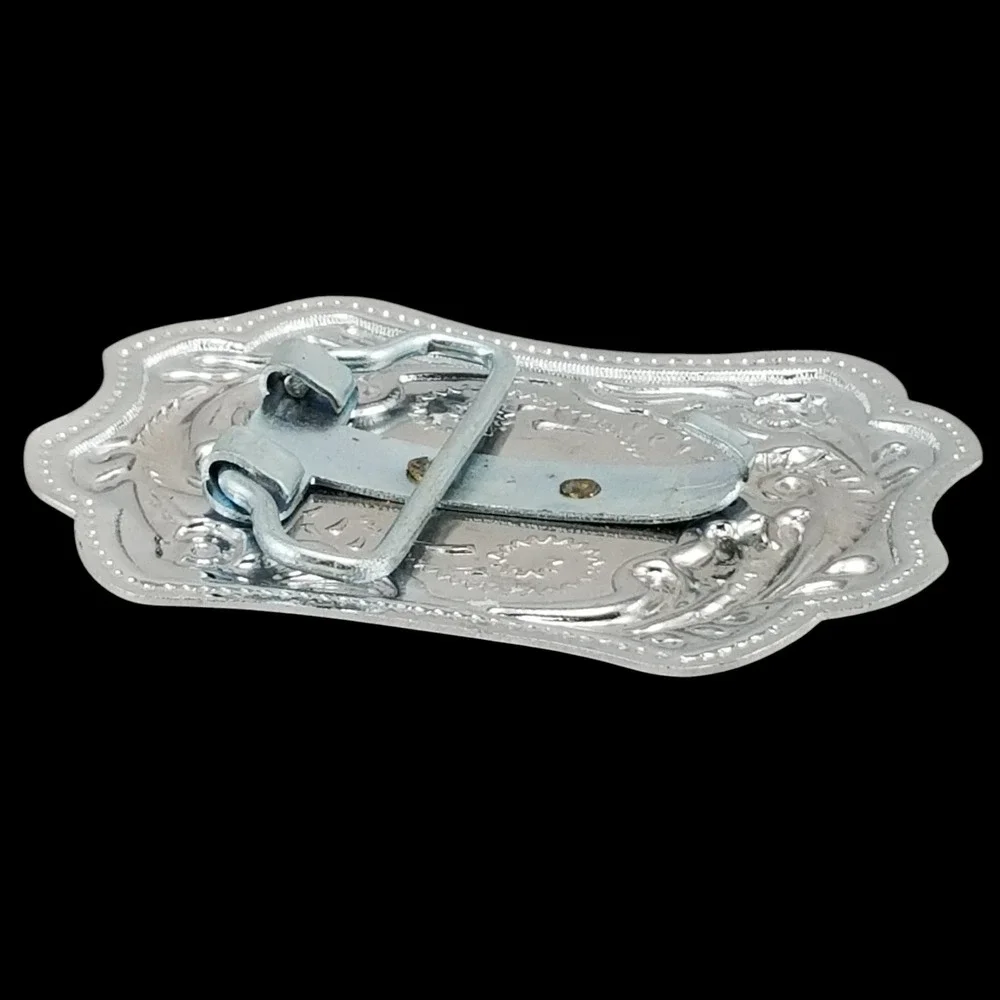 Western Horse Bucking Silver Tone Rodeo Cowboy Belt Buckle USA Made‎